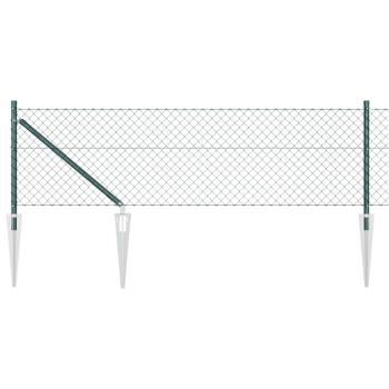 Stahlgitterzaun mit 7 Spike-Pfosten 0.4x10 m verzinkter Stahl