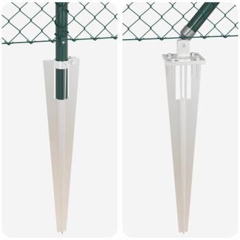 Stahlgitterzaun mit 7 Spike-Pfosten 0.4x10 m verzinkter Stahl