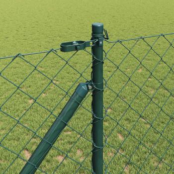 Kettenzaun mit 7 Spike-Stangen 1,2x10 m Galvanisierter Stahl