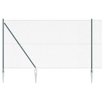 Maschendrahtzaun mit 7 Spike-Posten 1,5 x 10 m Verzinkter Stahl