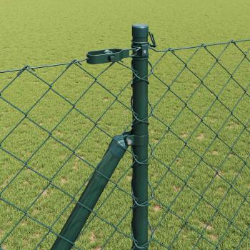 Kettenzaun mit 7 Spike-Posts 1,6x10 m Verzinkter Stahl