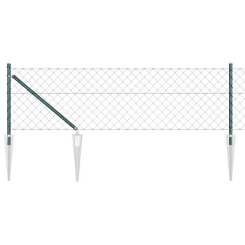 Kettenzaun mit 13 Spike-Pfosten 0.8x25 m aus galvanisiertem Stahl
