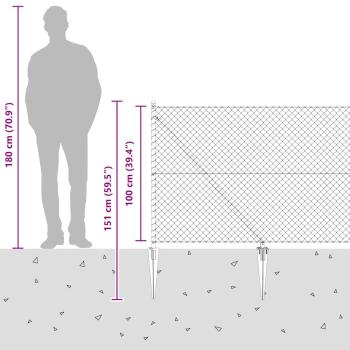 Kettenzaun Set aus 2 Grün PVC 1 x 25 m Langlebig Kettenzaun