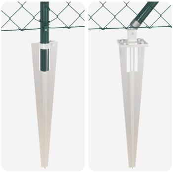 Kettenzaun Set aus 2 Grün PVC 1 x 25 m Langlebig Kettenzaun