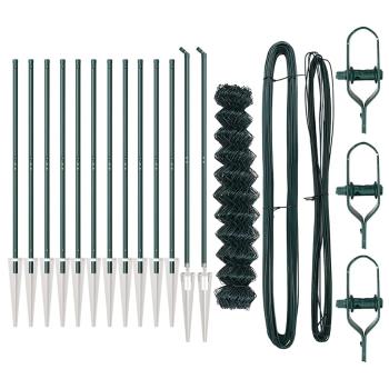 Kettenzaun mit 13 Spike-Pfosten 1,2 x 25 m verzinkter Stahl