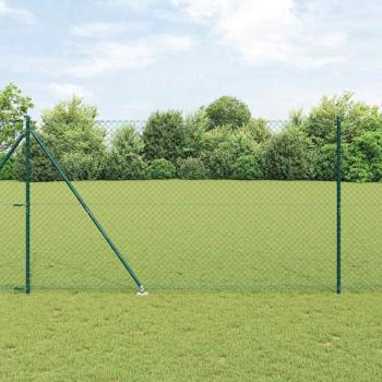 ARDEBO.de - Drahtzaun Set mit 2 Grün Metall 1,5 x 25 m Drahtzaun