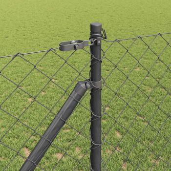 Kettenzaun mit 7 Spike-Posten 1,2 x 10 m verzinkter Stahl
