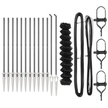 Kettenzaun mit 13 Spießposten 1.2x25 m verzinkter Stahl