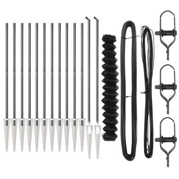 Kettengliedzaun Set von 2 Grau Stahl 25 x 1,5 m Robust