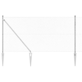 ARDEBO.de - Kettenzaun mit 7 Spike-Posts 1,2 x 10 m Verzinkter Stahl