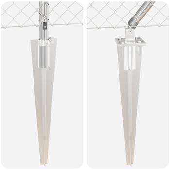 Kettenzaun mit 7 Spike-Posten 1,5x10 m aus verzinktem Stahl