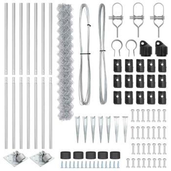 Drahtzaun mit 7 Spike-Posts 1,6x10 m verzinkter Stahl