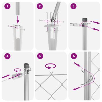 Drahtzaun mit 7 Spike-Posts 1,6x10 m verzinkter Stahl