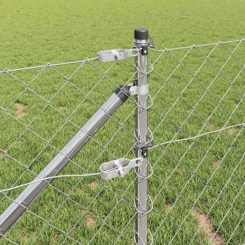 Kettenzaun Set von 2 Galvanisierter Stahl 25 x 1 m Erweiterbar