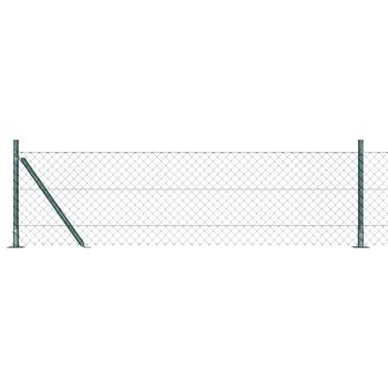 ARDEBO.de - Kettenzaun mit 7 Flanschpfosten 0.4x10 m verzinkter Stahl