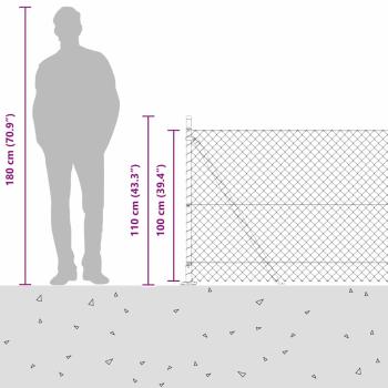 Maschendrahtzaun mit 7 Flanschpfosten 1x10 m verzinkter Stahl