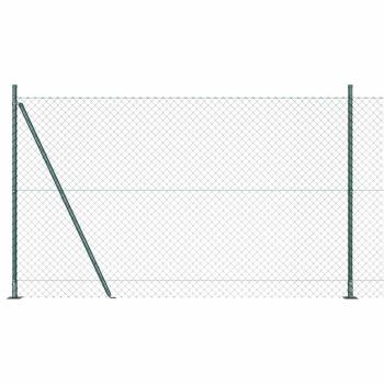 ARDEBO.de - Kettengliedzaun mit 7 Flanschpfosten 1,5x10 m aus galvanisiertem Stahl