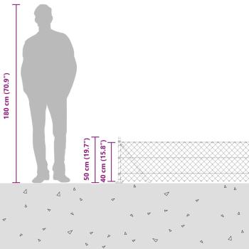 Drahtzaun mit 7 Flanschen 0,4x10 m verzinkter Stahl