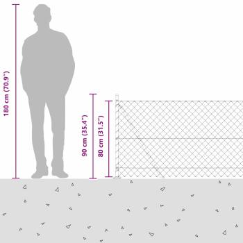 Drahtzaun mit 7 Flanschpfosten 0.8x10 m verzinkter Stahl