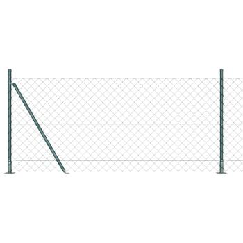 ARDEBO.de - Kettengliedzaun mit 7 Flanschpfosten 1x10 m feuerverzinkter Stahl