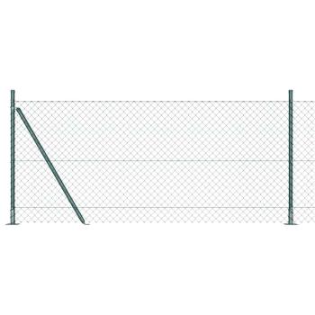 Kettengliedzaun 2er Set Grün Pulverbeschichteter Stahl 0,8 x 25 m