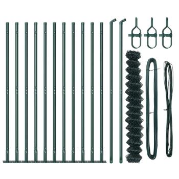 Maschendrahtzaun Set aus 2 Grün Metall, beschichteter Draht Groß