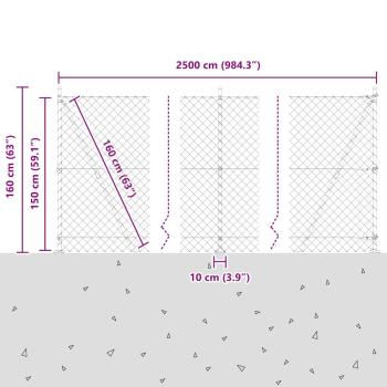 Maschendrahtzaun mit Betonsockel 1,5 x 25 m Grün Netz