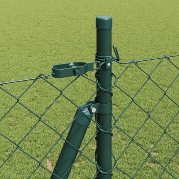 Maschendrahtzaun mit Betonsockel 1,5 x 25 m Grün Netz