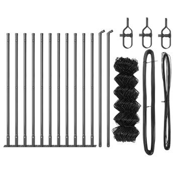 Maschendrahtzaun mit 13 Flanschen 0,6x25 m aus verzinktem Stahl