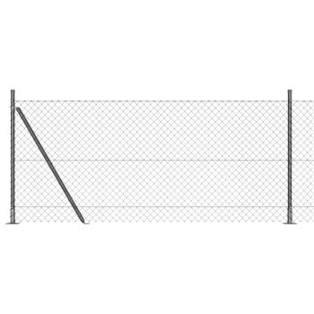 Kettengliedzaun Set aus 2 Grau Stahl, PVC 25 x 1 m Langlebig