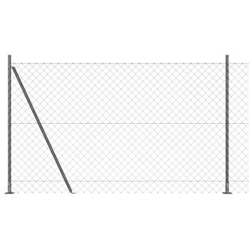 Kettenzaun Set aus 2 Grau Pulverbeschichteter Stahl 25 x 1,5 m
