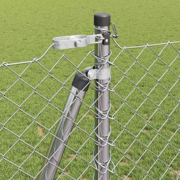 Drahtzaun mit 7 Flanschpfosten 1,2 x 10 m aus verzinktem Stahl