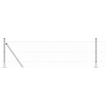 Kettenzaun mit 7 Flanschpfosten 0,6 x 10 m aus galvanisiertem Stahl