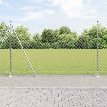 ARDEBO.de - Drahtzaun mit 7 Flanschpfosten 1,4 x 10 m Verzinkter Stahl