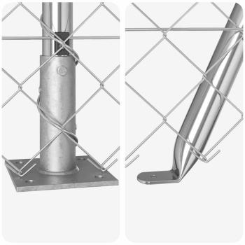 Drahtzaun mit 13 Flanschpfosten 0.6x25 m verzinkter Stahl