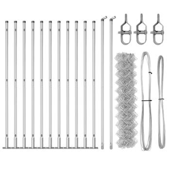 Kettenzaun Set von 2 Galvanisiert Galvanisierter Stahl 25 x 1 m