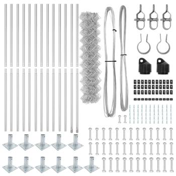Kettenzaun Set von 2 Galvanisiert Galvanisierter Stahl 25 x 1 m