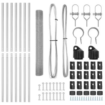 Zaunpfosten Set Set aus 2 Verzinkter Stahl 10 x 1 m Langlebig