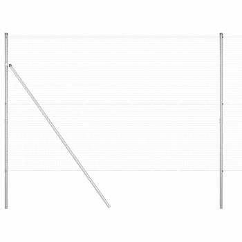 Geschweißter Drahtzaun mit 7 Pfosten 1.6x10 m Verzinkter Stahl
