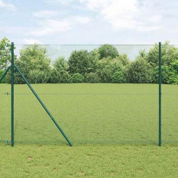ARDEBO.de - Schweißdrahtzaun mit 13 Pfosten Grün 1,5 x 25 m Stahl