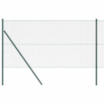 Geschweißter Drahtzaun mit 13 Pfosten Grün 1,4x50 m Stahl