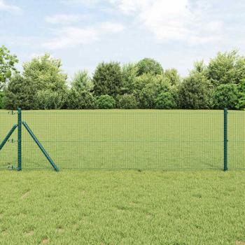 ARDEBO.de - Geschweißter Drahtzaun mit 13 Pfosten Grün 0.4x100 m Stahl