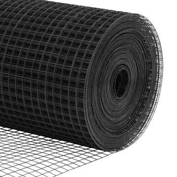 Drahtzaun mit 7 Pfosten grau 0,4 x 10 m Stahl