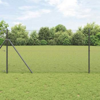 ARDEBO.de - Zaunpfosten Set Set aus 2 Dunkelgrau Kunststoffbeschichtetes Metall