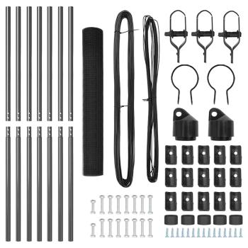Zaunpfosten Set Set aus 2 Dunkelgrau Kunststoffbeschichtetes Metall
