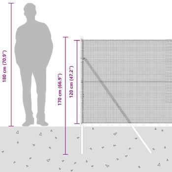 Geschweißter Drahtzaun mit 7 Pfosten Grau 1,2x10 m Stahl