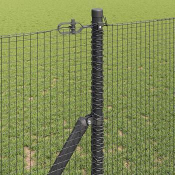 Schweißdrahtzaun mit 7 Pfosten Grau 1,2x10 m Stahl