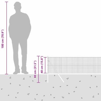 geschweißter Drahtzaun mit 13 Pfosten Grau 0.4x50 m Stahl