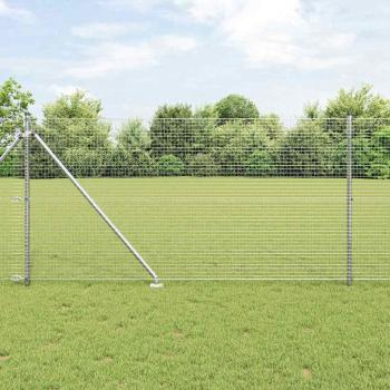 ARDEBO.de - Zaunpfosten-Set 2 Stück Galvanisierter Stahl 10 x 1 m Langlebig