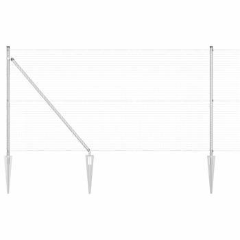 Zaunpfosten-Set 2 Stück Galvanisierter Stahl 10 x 1 m Langlebig